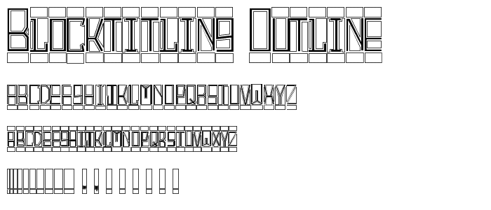 BlockTitling Outline font
